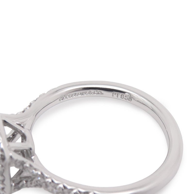 ティファニー リング ソレスト クッション カット エンゲージメント ダイヤ 中石0.25ct Pt950プラチナ サイズ約7号 鑑定書付き 指輪