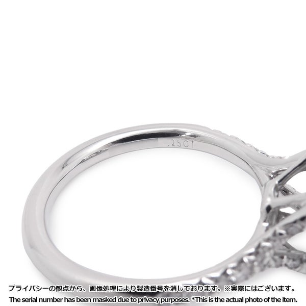 ティファニー リング ソレスト クッション カット エンゲージメント ダイヤ 中石0.25ct Pt950プラチナ サイズ約7号 鑑定書付き 指輪