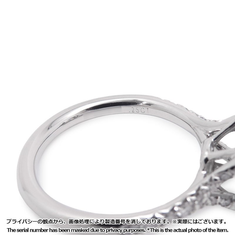 ティファニー リング ソレスト クッション カット エンゲージメント ダイヤ 中石0.25ct Pt950プラチナ サイズ約7号 鑑定書付き 指輪