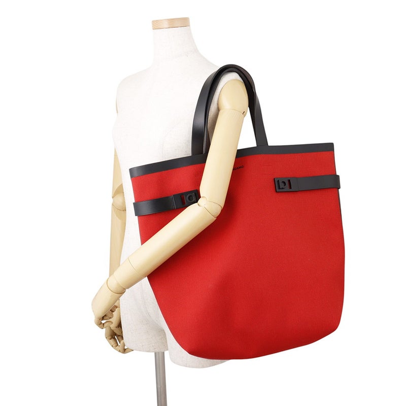 サルヴァトーレ・フェラガモ  トートバッグ ガンチーニ  キャンバス レザー 24 1345/00 Ferragamo バッグ