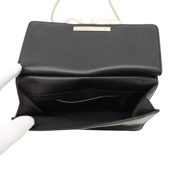ジミーチュウ チェーンショルダーバッグ ロゴ レザー JIMMY CHOO バッグ 黒