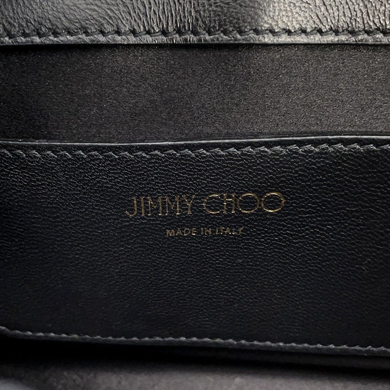 ジミーチュウ チェーンショルダーバッグ ロゴ レザー JIMMY CHOO バッグ 黒