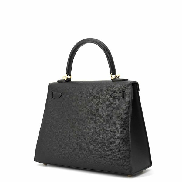 エルメス ハンドバッグ ケリー25 外縫い ブラック/ゴールド金具 エプソン W刻印 HERMES Kelly 2wayバッグ