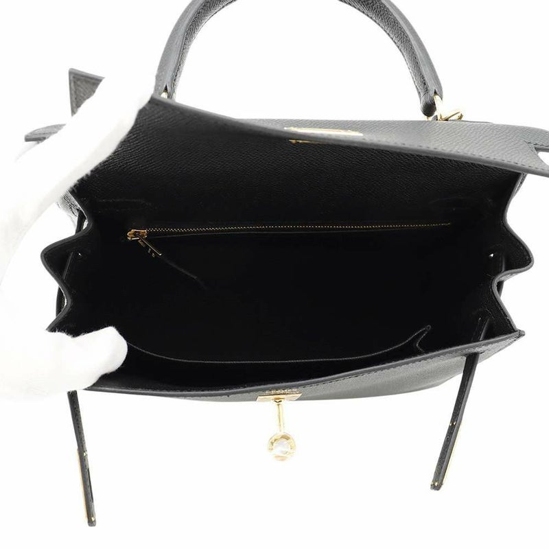 エルメス ハンドバッグ ケリー25 外縫い ブラック/ゴールド金具 エプソン W刻印 HERMES Kelly 2wayバッグ