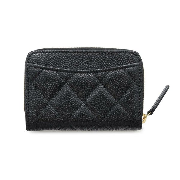 シャネル コインケース クラシック ジップコインパース マトラッセ ココマーク キャビアスキン AP0216 CHANEL カードケース 黒