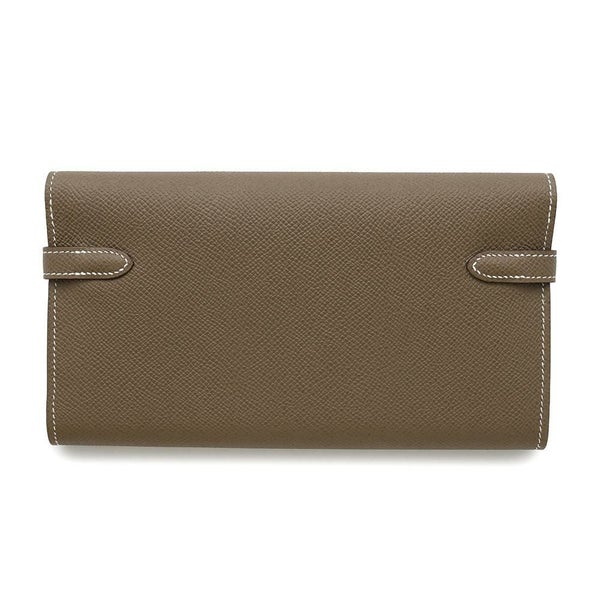エルメス 長財布 ケリーウォレット ロング エトゥープ/シルバー金具 エプソン Y刻印 財布