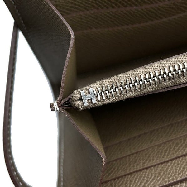 エルメス 長財布 ケリーウォレット ロング エトゥープ/シルバー金具 エプソン Y刻印 財布