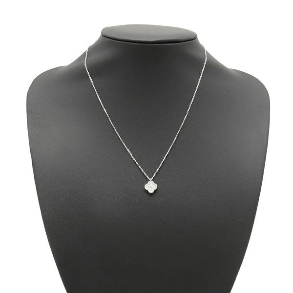 ヴァンクリ ネックレス スウィート アルハンブラ ペンダント ダイヤモンド 12P K18WGホワイトゴールド VCARO85900