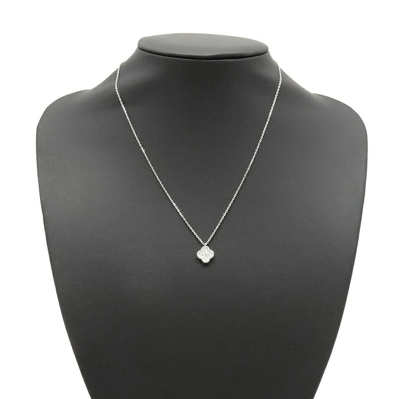 ヴァンクリ ネックレス スウィート アルハンブラ ペンダント ダイヤモンド 12P K18WGホワイトゴールド VCARO85900