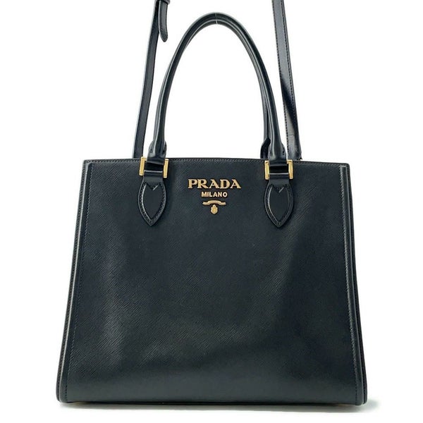 プラダ トートバッグ サフィアーノレザー 1BA227 PRADA 2wayショルダーバッグ 黒