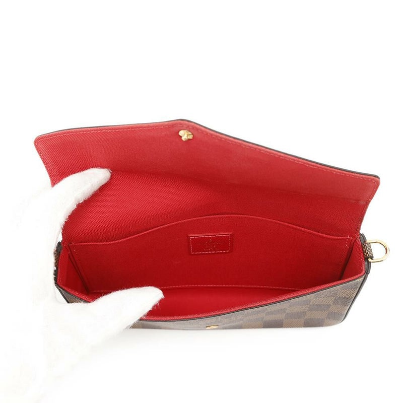 ルイヴィトン チェーンウォレット ダミエ・エベヌ ポシェット・フェリシー N40492 LOUIS VUITTON