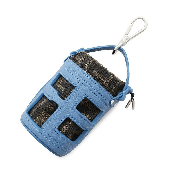 フェンディ バッグチャーム ズッカ柄 バケットモチーフ キャンバス レザー 7AS158 FENDI キーホルダー