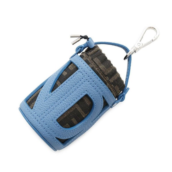 フェンディ バッグチャーム ズッカ柄 バケットモチーフ キャンバス レザー 7AS158 FENDI キーホルダー