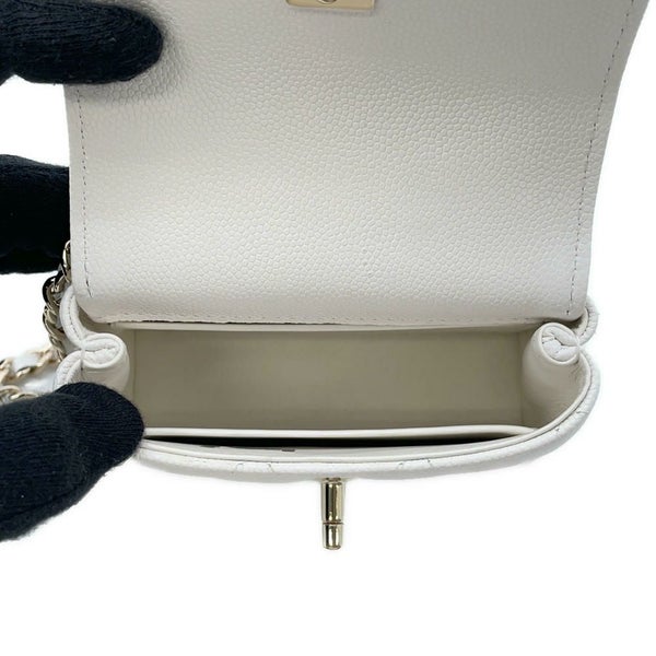 シャネル ハンドバッグ ココハンドル マトラッセ マイクロ キャビアスキン AP4245 CHANEL 2wayチェーンショルダーバッグ 白
