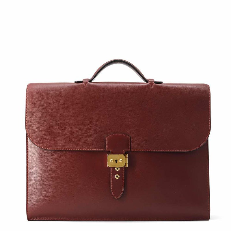 エルメス ビジネスバッグ サックアデペッシュ38 ルージュアッシュ/ゴールド金具 クシュベル □E刻印 メンズ