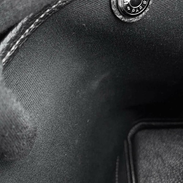 エルメス トートバッグ ガーデンパーティTPM ブラック/シルバー金具 トワルアッシュ/ネゴンダ □O刻印 HERMES Garden Party 黒