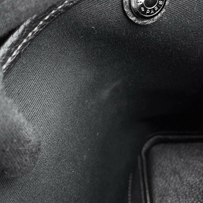エルメス トートバッグ ガーデンパーティTPM ブラック/シルバー金具 トワルアッシュ/ネゴンダ □O刻印 HERMES Garden Party 黒