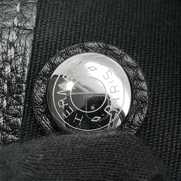 エルメス トートバッグ ガーデンパーティTPM ブラック/シルバー金具 トワルアッシュ/ネゴンダ □O刻印 HERMES Garden Party 黒