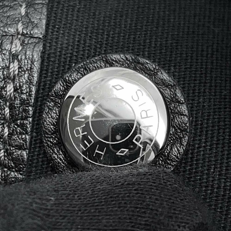 エルメス トートバッグ ガーデンパーティTPM ブラック/シルバー金具 トワルアッシュ/ネゴンダ □O刻印 HERMES Garden Party 黒