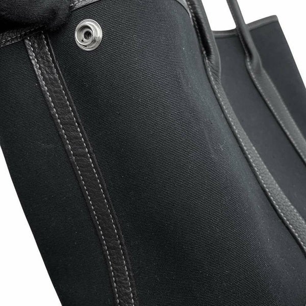 エルメス トートバッグ ガーデンパーティTPM ブラック/シルバー金具 トワルアッシュ/ネゴンダ □O刻印 HERMES Garden Party 黒