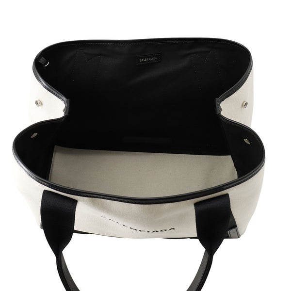 バレンシアガ トートバッグ ネイビー カバス M ポーチ付き 581292 BALENCIAGA 白 黒