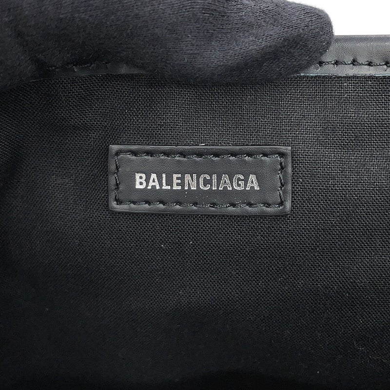 バレンシアガ トートバッグ ネイビー カバス M ポーチ付き 581292 BALENCIAGA 白 黒
