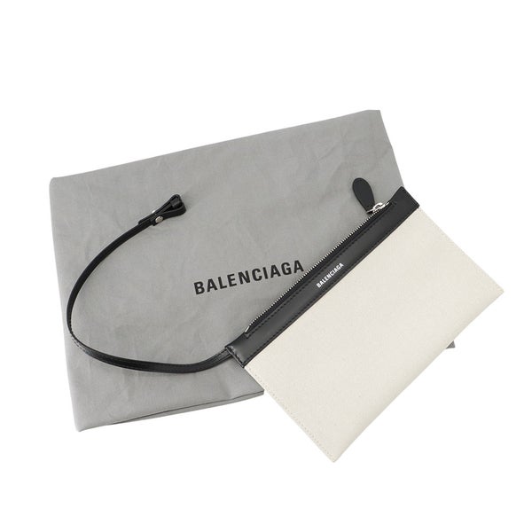 バレンシアガ トートバッグ ネイビー カバス M ポーチ付き 581292 BALENCIAGA 白 黒