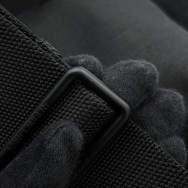 サンローランパリ エンブロイダリー ボディバッグ ロゴ シルクテックキャンバス 758258 SAINT LAURENT PARIS バッグ 黒