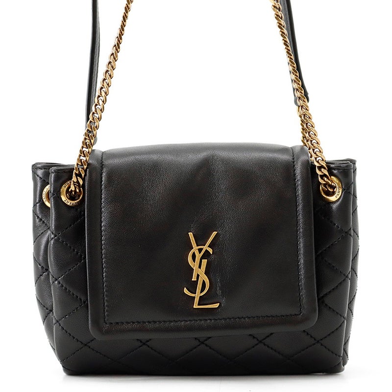 サンローランパリ チェーンショルダーバッグ ミニ ノリータ キルティング YSL 672738 SAINT LAURENT PARIS バッグ 黒