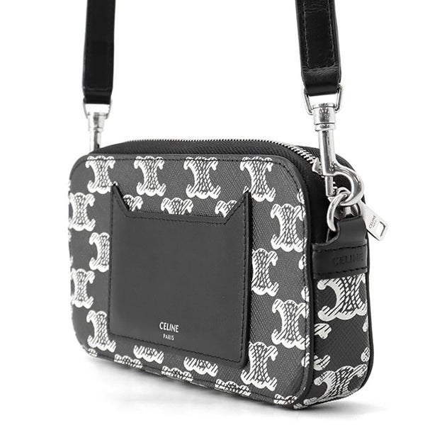 セリーヌ ショルダーバッグ トリオンフ ホリゾンタル PVC レザー 10L272 CELINE 黒