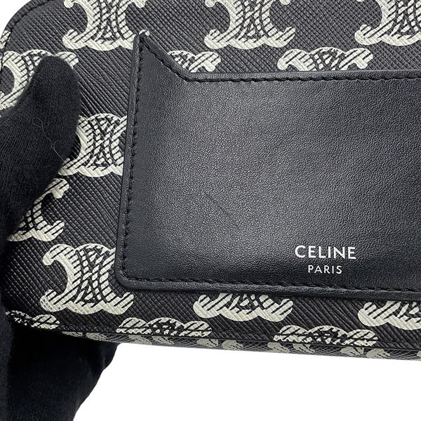 セリーヌ ショルダーバッグ トリオンフ ホリゾンタル PVC レザー 10L272 CELINE 黒