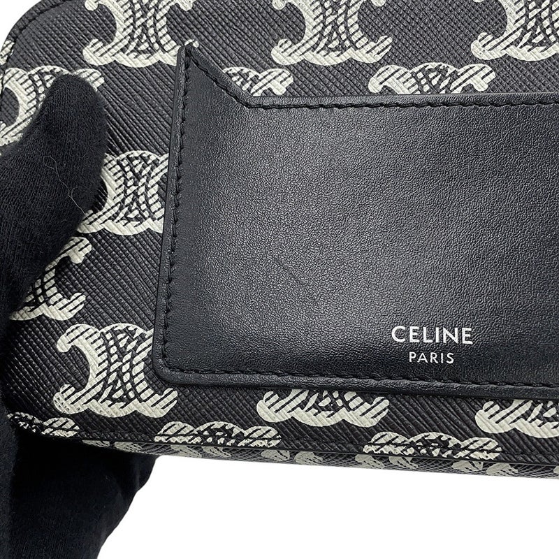 セリーヌ ショルダーバッグ トリオンフ ホリゾンタル PVC レザー 10L272 CELINE 黒