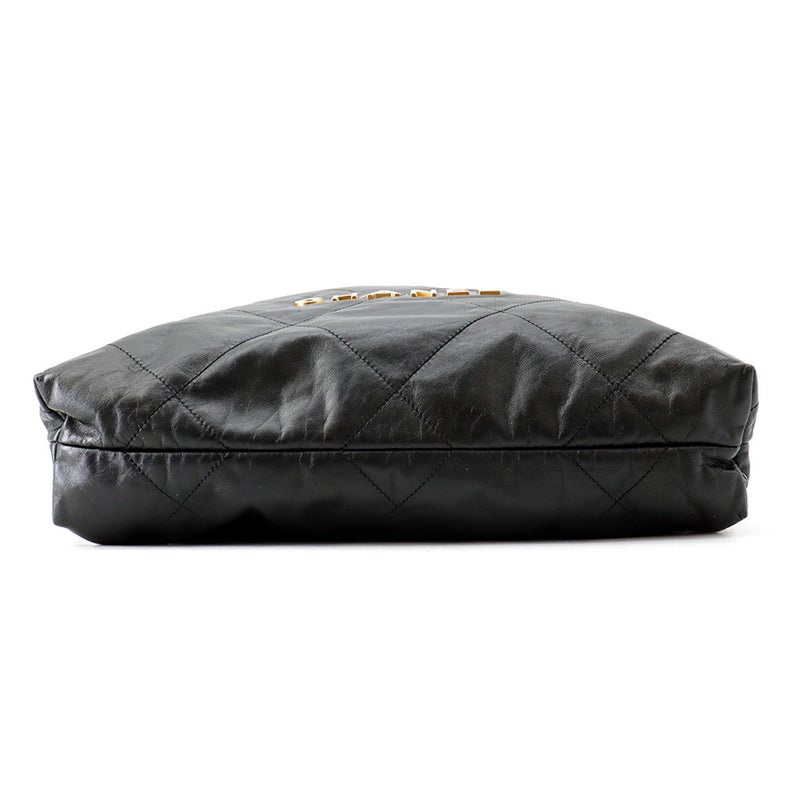 シャネル リュック シャネル22 ラージ シャイニーカーフレザー AS3313 CHANEL バックパック バッグ 黒