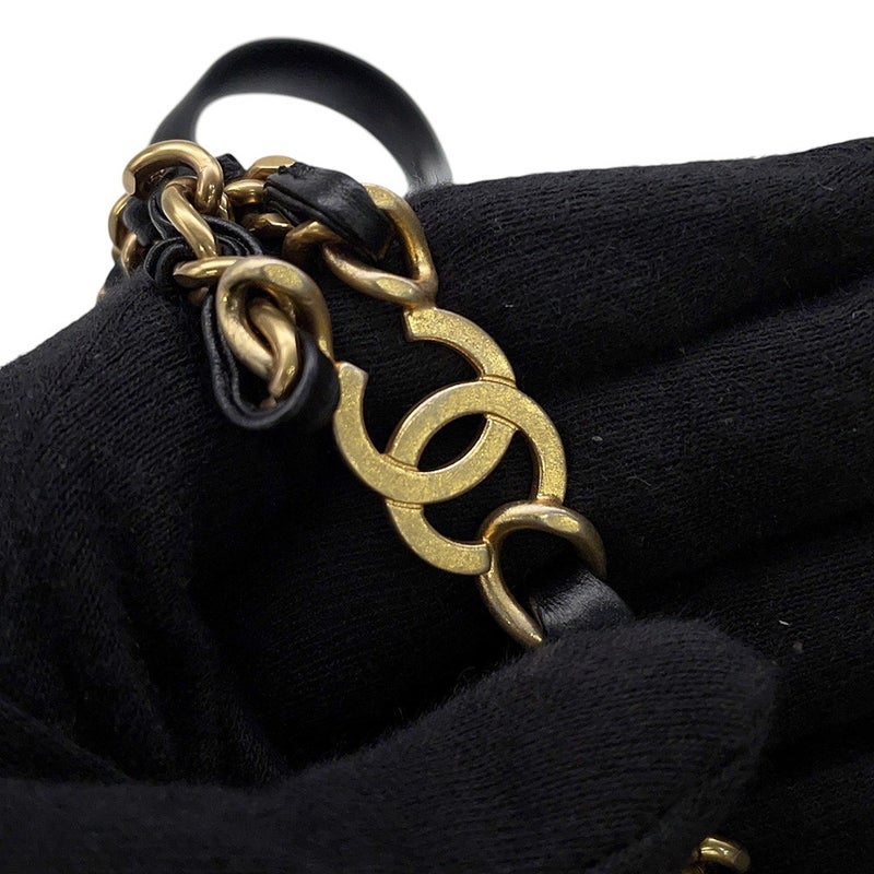 シャネル リュック シャネル22 ラージ シャイニーカーフレザー AS3313 CHANEL バックパック バッグ 黒