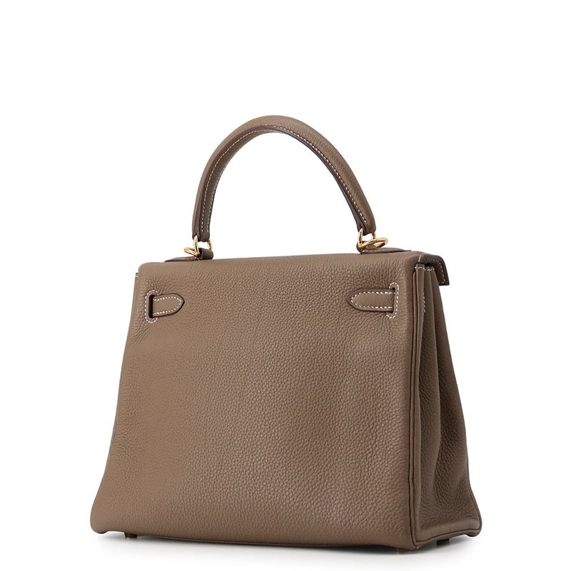 エルメス ハンドバッグ ケリー25 内縫い エトゥープ/ゴールド金具 トゴ Z刻印 HERMES Kelly 2wayバッグ
