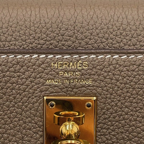 エルメス ハンドバッグ ケリー25 内縫い エトゥープ/ゴールド金具 トゴ Z刻印 HERMES Kelly 2wayバッグ