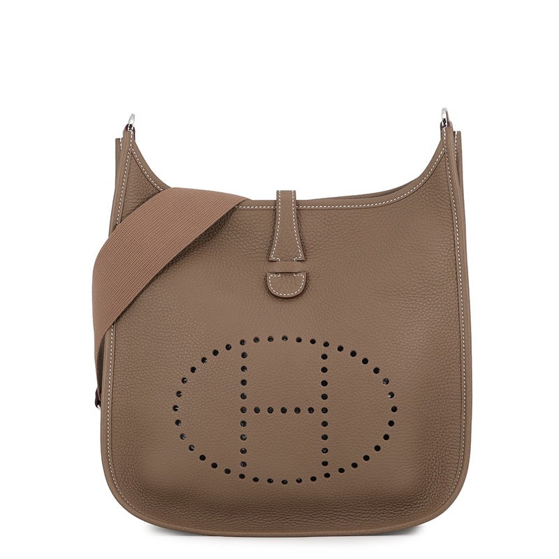 エルメス ショルダーバッグ エブリン3 PM エトゥープ/シルバー金具 トリヨンクレマンス G刻印 HERMES Evelyne