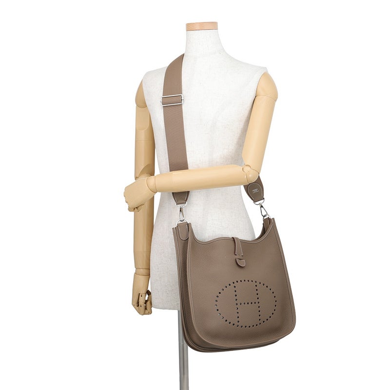 エルメス ショルダーバッグ エブリン3 PM エトゥープ/シルバー金具 トリヨンクレマンス G刻印 HERMES Evelyne
