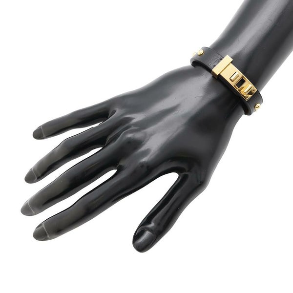 エルメス ブレスレット ミニドッグ クルーロン ブラック/ゴールド金具 スイフト X刻印 サイズT1 黒