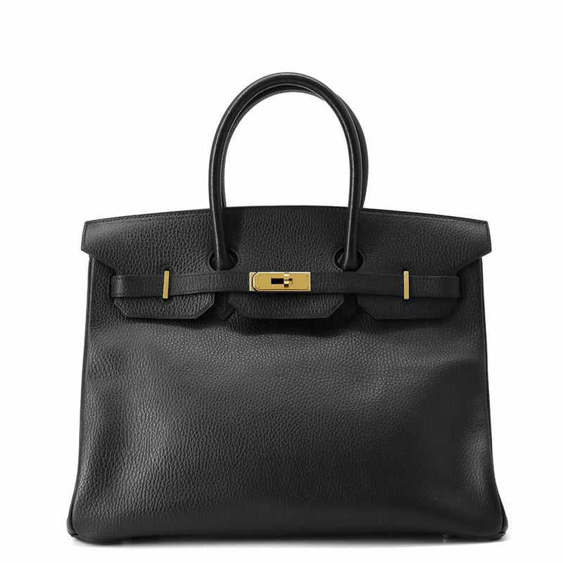 エルメス バーキン35 ブラック/ゴールド金具 アルデンヌ □B刻印 HERMES Birkin ハンドバッグ 黒