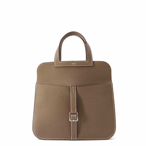 エルメス ハンドバッグ アルザン25 エトゥープ/シルバー金具 トリヨクレマンス K刻印 2wayショルダー