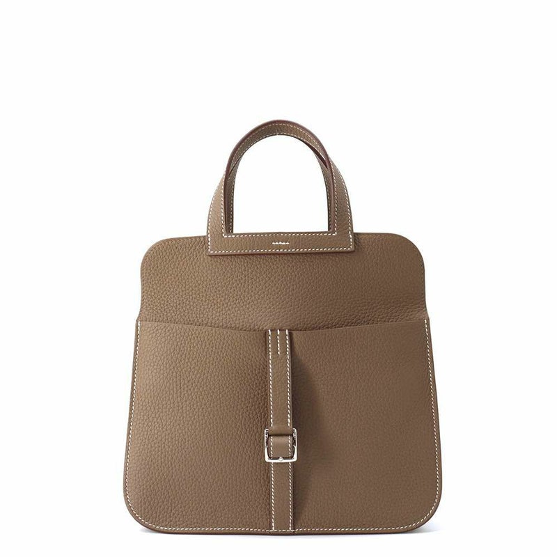 エルメス ハンドバッグ アルザン25 エトゥープ/シルバー金具 トリヨクレマンス K刻印 2wayショルダー