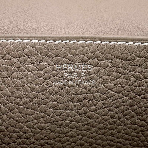 エルメス ハンドバッグ アルザン25 エトゥープ/シルバー金具 トリヨクレマンス K刻印 2wayショルダー