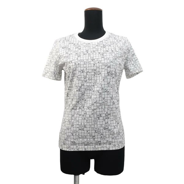 エルメス Ｔシャツ ボルデュック チェック コットン レディースサイズ36 HERMES トップス 白