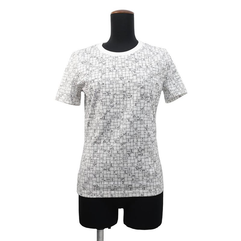 エルメス Ｔシャツ ボルデュック チェック コットン レディースサイズ36 HERMES トップス 白