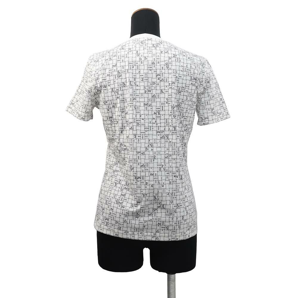 HERMES　エルメス　ボルデュック　コットン　Tシャツ サイズ38 ロゴ HERMES（エルメス） ボルデュックチェック マイクロTシャツ カットソー