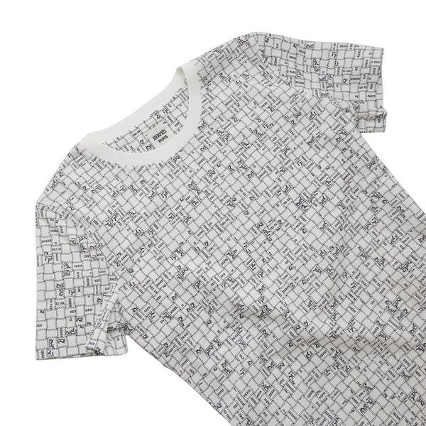 エルメス Ｔシャツ ボルデュック チェック コットン レディースサイズ36 HERMES トップス 白