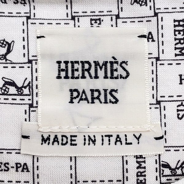 エルメス Ｔシャツ ボルデュック チェック コットン レディースサイズ36 HERMES トップス 白