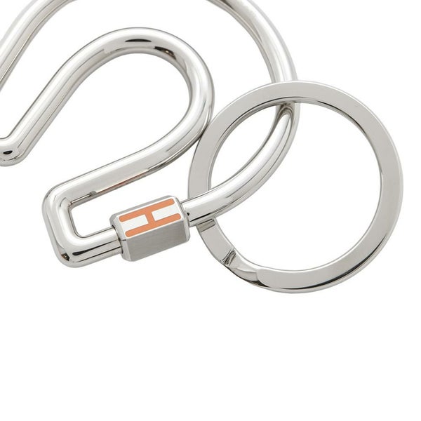 エルメス キーホルダー フェール・ア・シュヴァル Fer a Cheval オレンジ/シルバー金具 キーリング