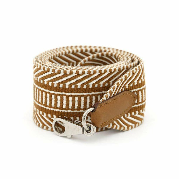 エルメス ショルダーストラップ バンドリエール サングル カヴァル エクリュ/ベージュ/ゴールド キャンバス C刻印